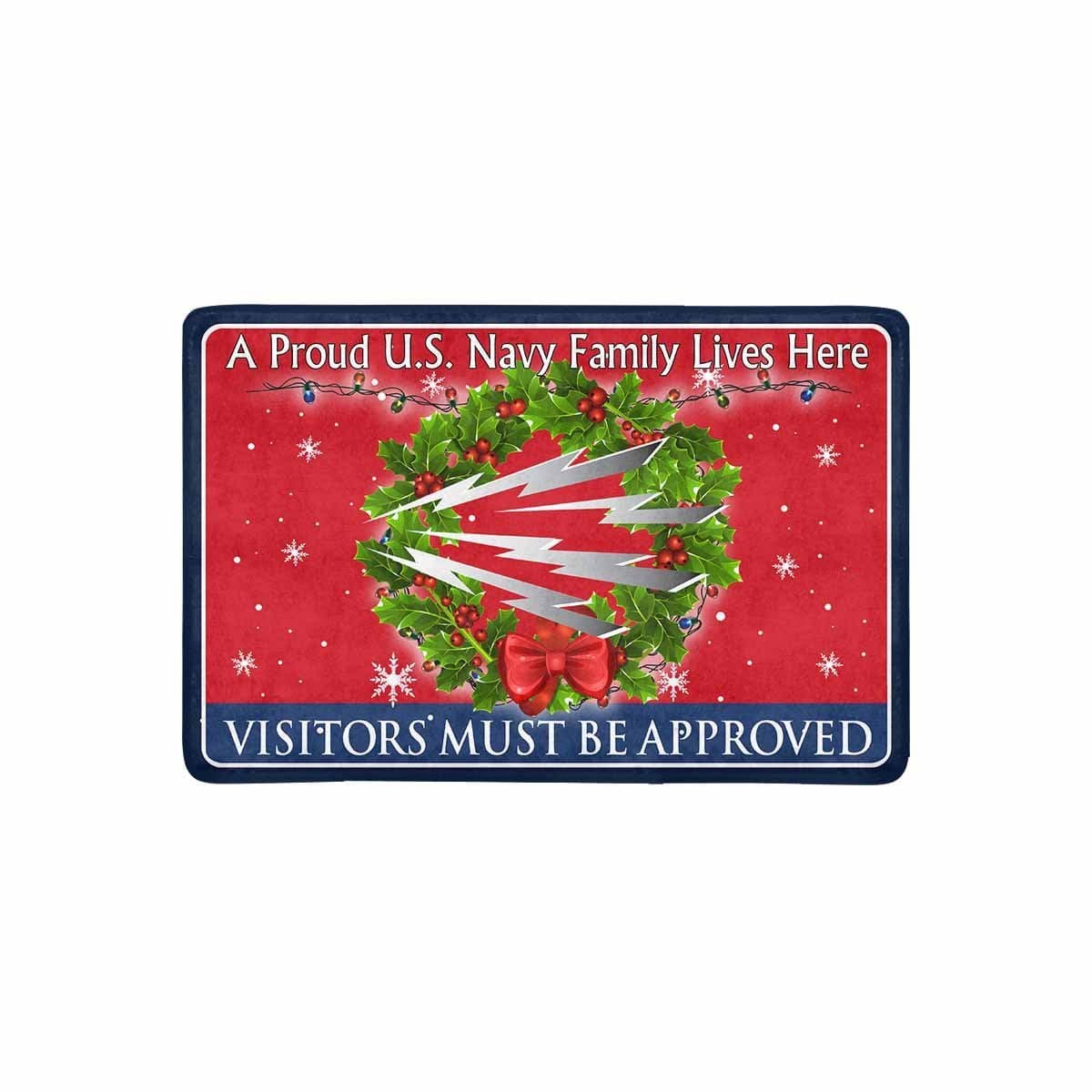 U.S Navy Radioman Navy RM - Visitors must be approved - Christmas Doormat-Doormat-Navy-Rate-Veterans Nation