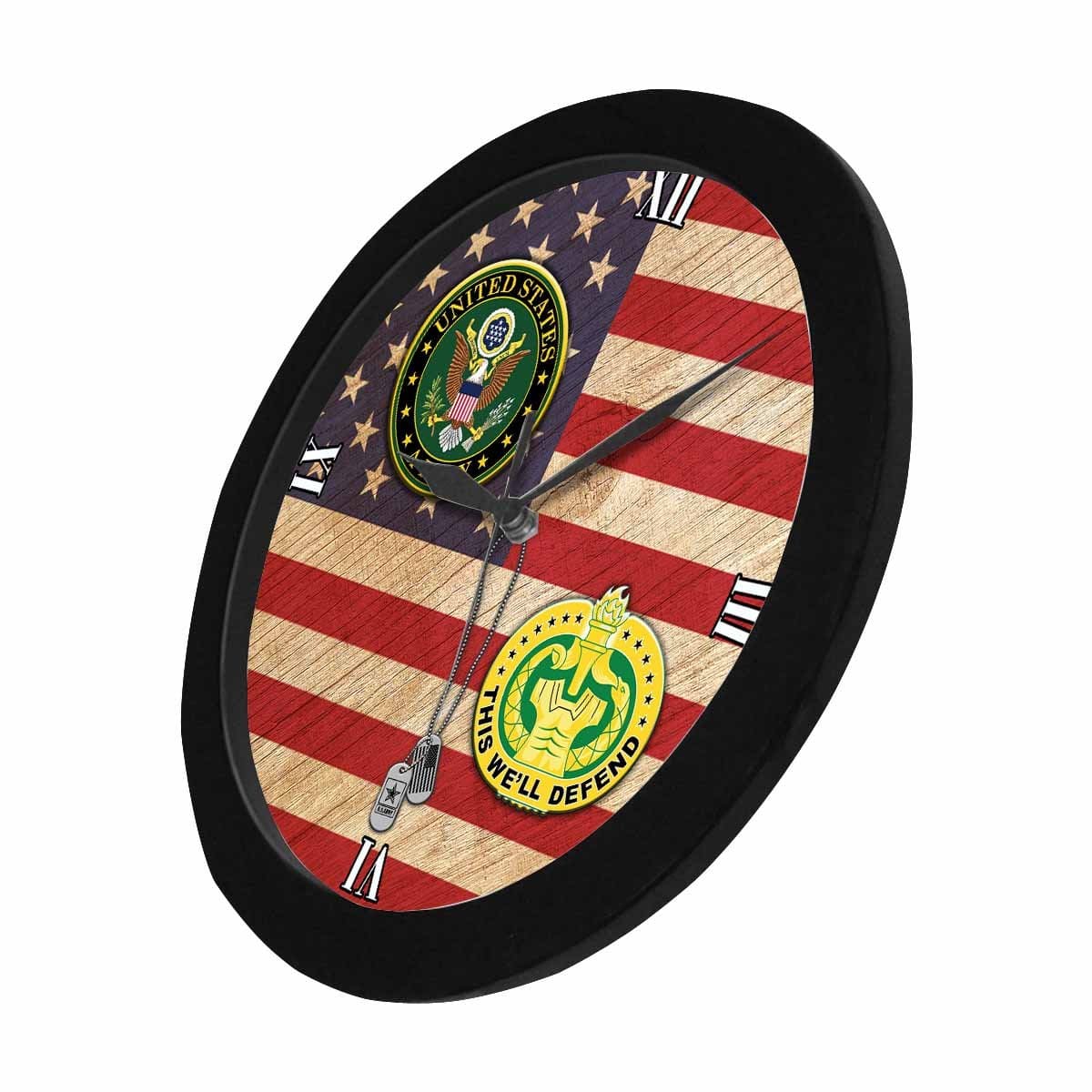 US Army Drill Sergeant Black Wall Clock-WallClocks-Army-Branch-Veterans Nation