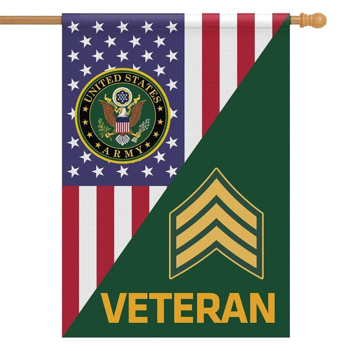 US Army Veteran Insignia With America Flag House Flag 28 Inch x 40 Inch Twin-Side Printing-HouseFlag-Army-Veterans Nation