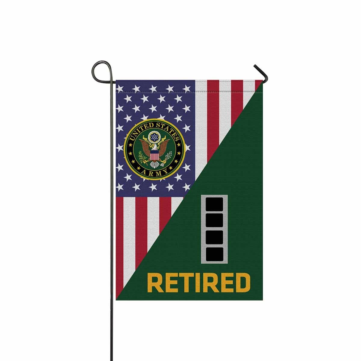 US Army W-4 Chief Warrant Officer 4 W4 CW4 Warrant Officer Retired Garden Flag/Yard Flag 12 inches x 18 inches Twin-Side Printing-GDFlag-Army-Ranks-Veterans Nation