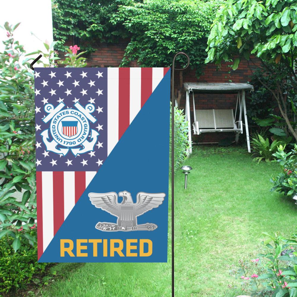 US Coast Guard O-6 Captain O6 CAPT Senior Officer Retired Garden Flag/Yard Flag 12 inches x 18 inches-GDFlag-USCG-Officer-Veterans Nation