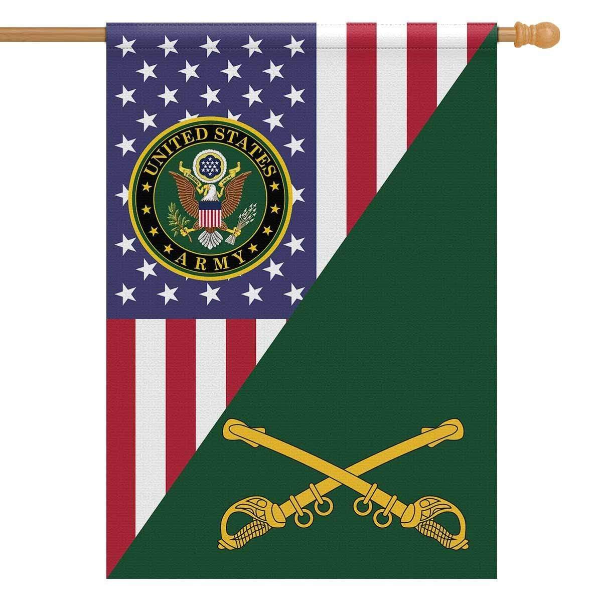 US Army Insignia With America Flag House Flag 28 Inch x 40 Inch Twin-Side Printing-HouseFlag-Army-Veterans Nation