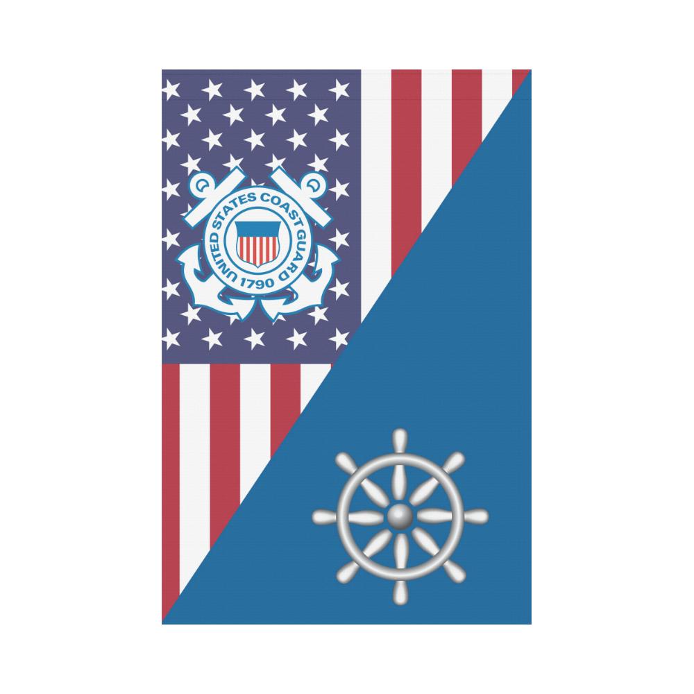 US Coast Guard Quartermaster QM Garden Flag/Yard Flag 12 inches x 18 inches-GDFlag-USCG-Rate-Veterans Nation