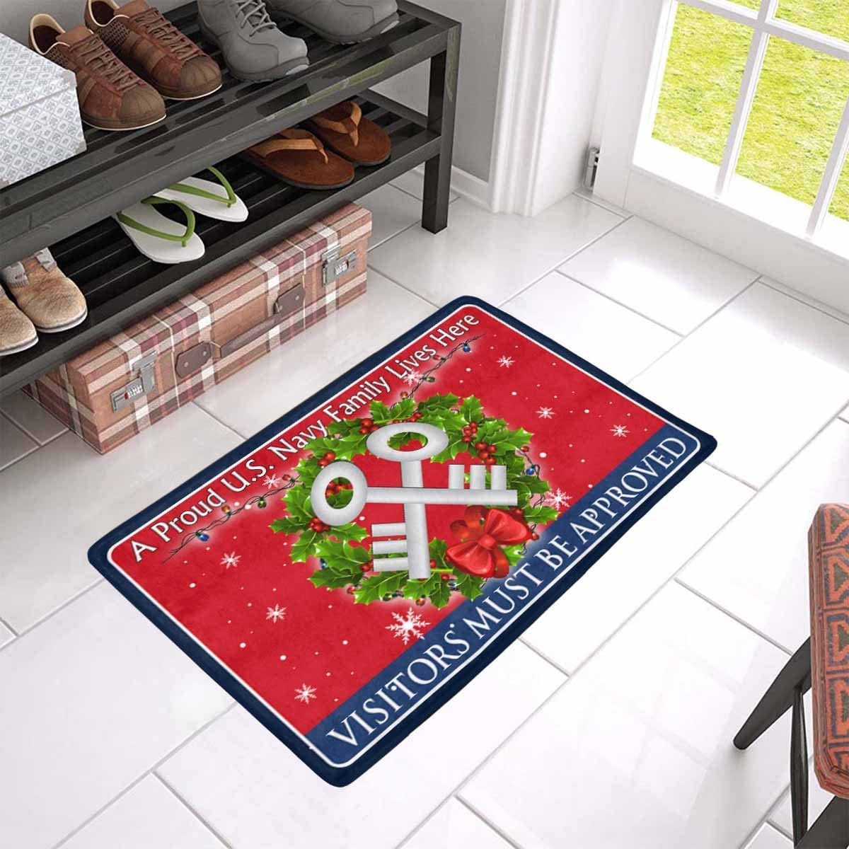 Navy Storekeeper Navy SK - Visitors must be approved - Christmas Doormat-Doormat-Navy-Rate-Veterans Nation