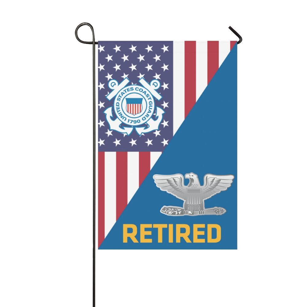 US Coast Guard O-6 Captain O6 CAPT Senior Officer Retired Garden Flag/Yard Flag 12 inches x 18 inches-GDFlag-USCG-Officer-Veterans Nation