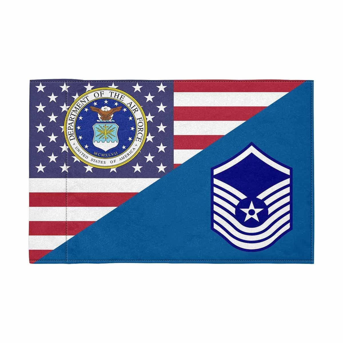 US Air Force E-8 Old Style Motorcycle Flag 9" x 6" Twin-Side Printing D01-MotorcycleFlag-USAF-Veterans Nation