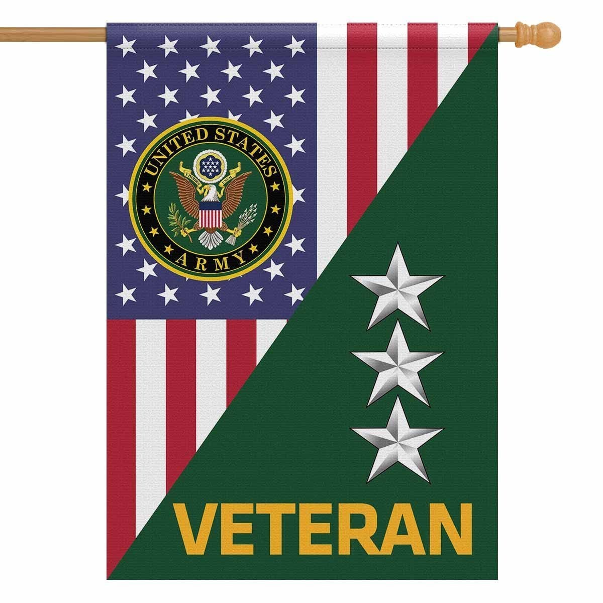 US Army Veteran Insignia With America Flag House Flag 28 Inch x 40 Inch Twin-Side Printing-HouseFlag-Army-Veterans Nation