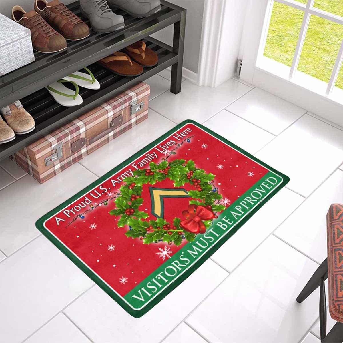 US Army E-2 PV2 E2 Private Second Class Ranks - Visitors must be approved Christmas Doormat-Doormat-Army-Ranks-Veterans Nation