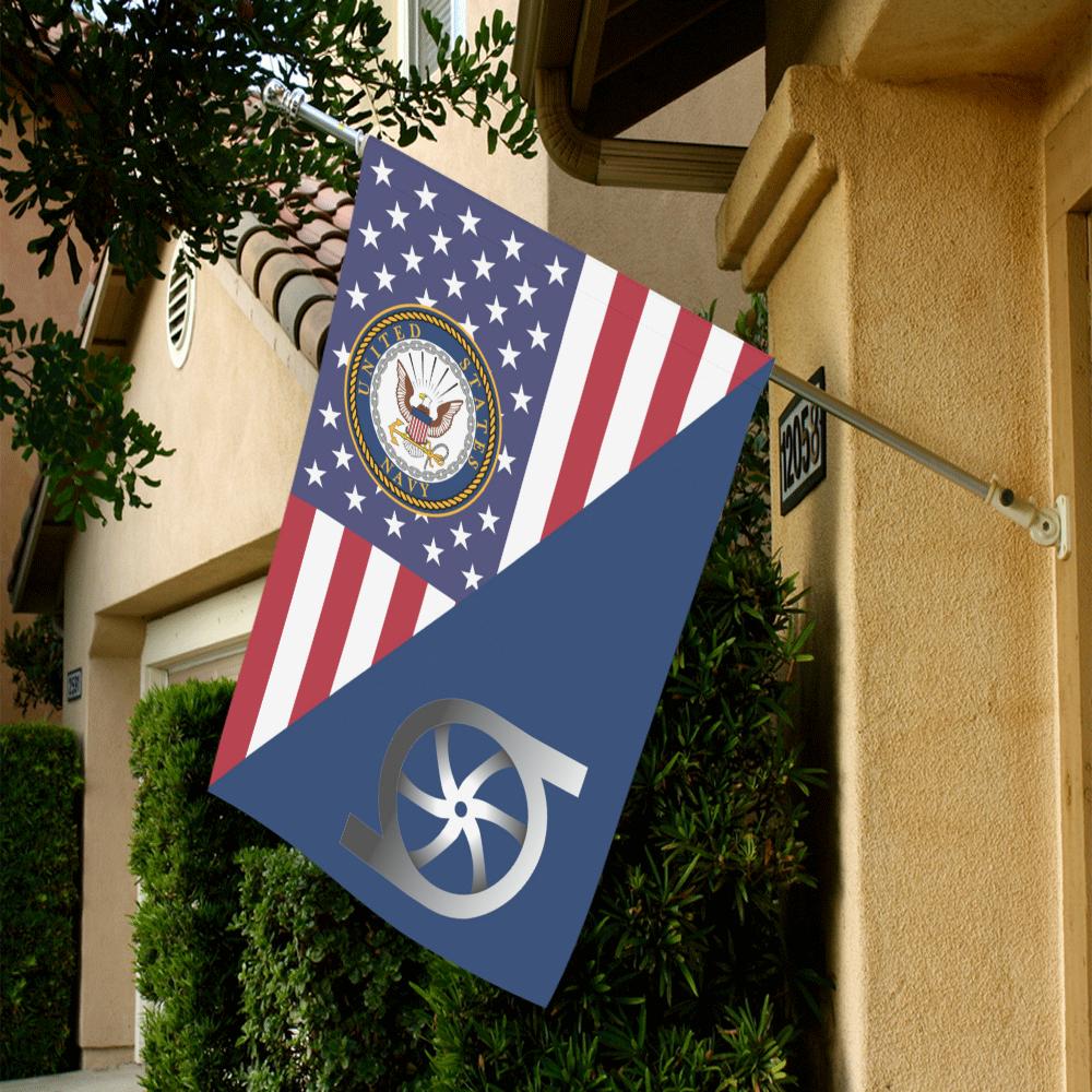 US Navy Gas Turbine Systems Technician Navy GS House Flag 28 inches x 40 inches Twin-Side Printing-HouseFlag-Navy-Rate-Veterans Nation