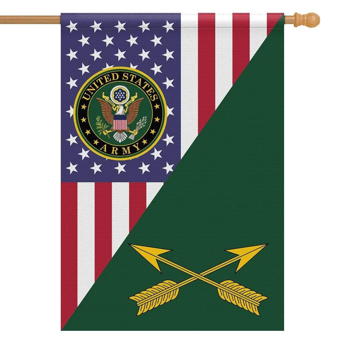 US Army Insignia With America Flag House Flag 28 Inch x 40 Inch Twin-Side Printing-HouseFlag-Army-Veterans Nation