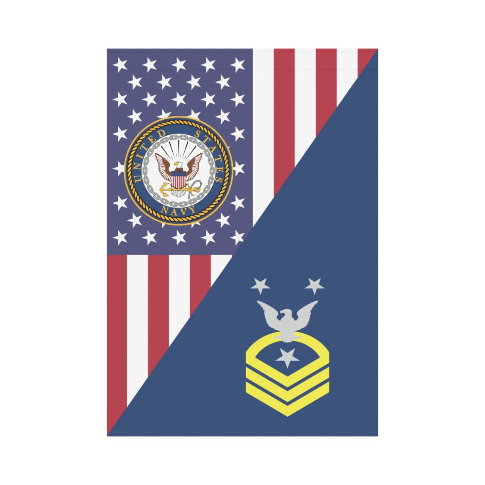 US Navy E-9 Command Master Chief Petty Officer E9 CMDCM Senior Enlisted Advisor Collar Device House Flag 28 inches x 40 inches Twin-Side Printing-HouseFlag-Navy-Collar-Veterans Nation