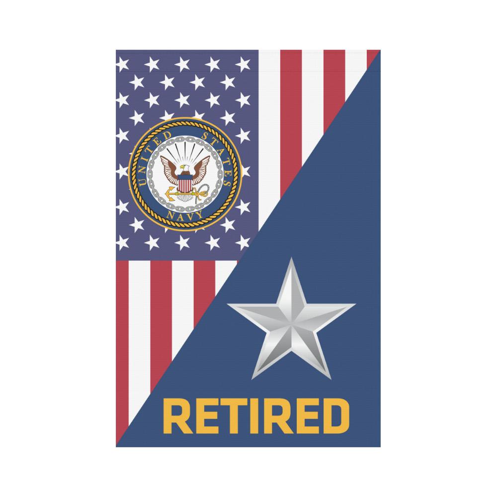 US Navy O-7 Rear Admiral Lower Half O7 RDML Retired Garden Flag/Yard Flag 12 inches x 18 inches Twin-Side Printing-GDFlag-Navy-Officer-Veterans Nation