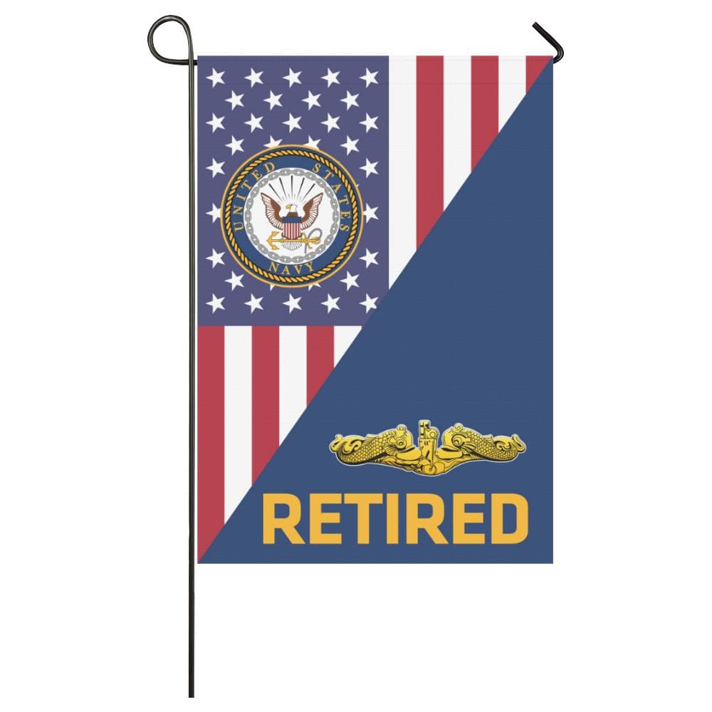 US Navy Submarine Officer Retired House Flag 28 inches x 40 inches Twin-Side Printing-HouseFlag-Navy-Badge-Veterans Nation