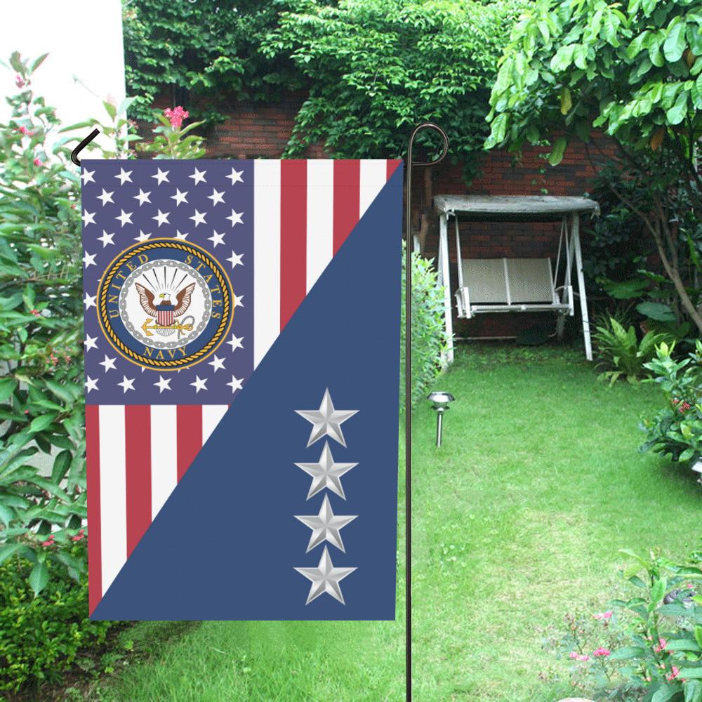 US Navy O-10 Admiral O10 ADM Flag Officer Garden Flag/Yard Flag 12 inches x 18 inches Twin-Side Printing-GDFlag-Navy-Officer-Veterans Nation