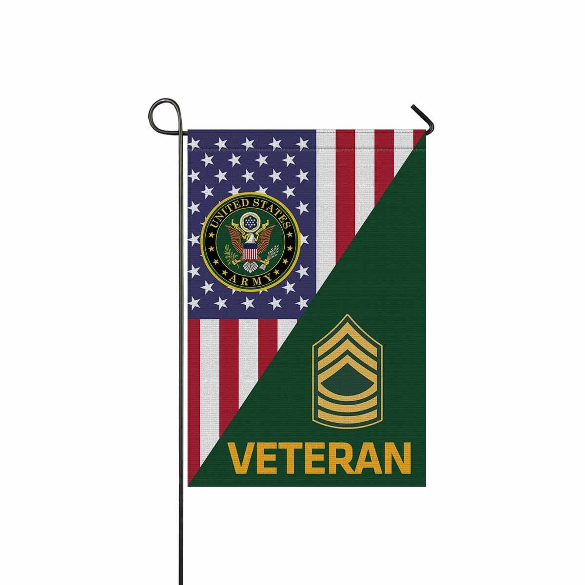 US Army E-8 Master Sergeant E8 MSG Noncommissioned Officer Veteran Garden Flag/Yard Flag 12 inches x 18 inches Twin-Side Printing-GDFlag-Army-Ranks-Veterans Nation