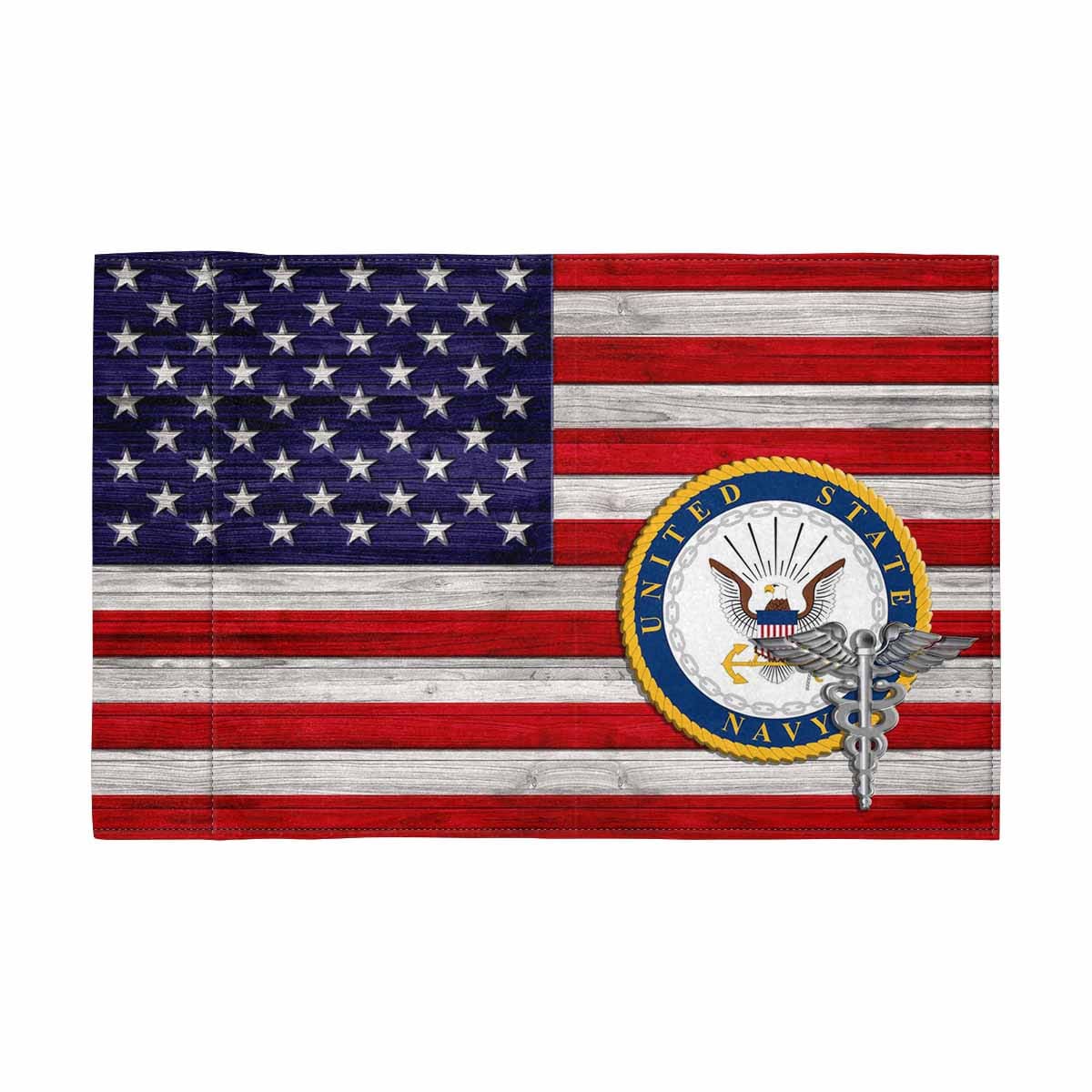 US Navy Hospital Corpsman Navy HM Motorcycle Flag 9" x 6" Twin-Side Printing D02-MotorcycleFlag-Navy-Veterans Nation