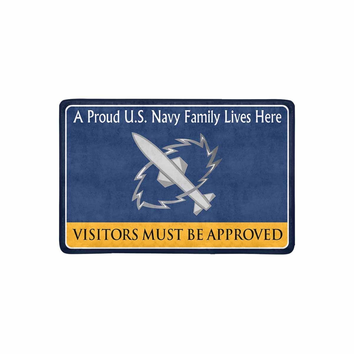 Navy Missile Technician Navy MT Family Doormat - Visitors must be approved (23,6 inches x 15,7 inches)-Doormat-Navy-Rate-Veterans Nation