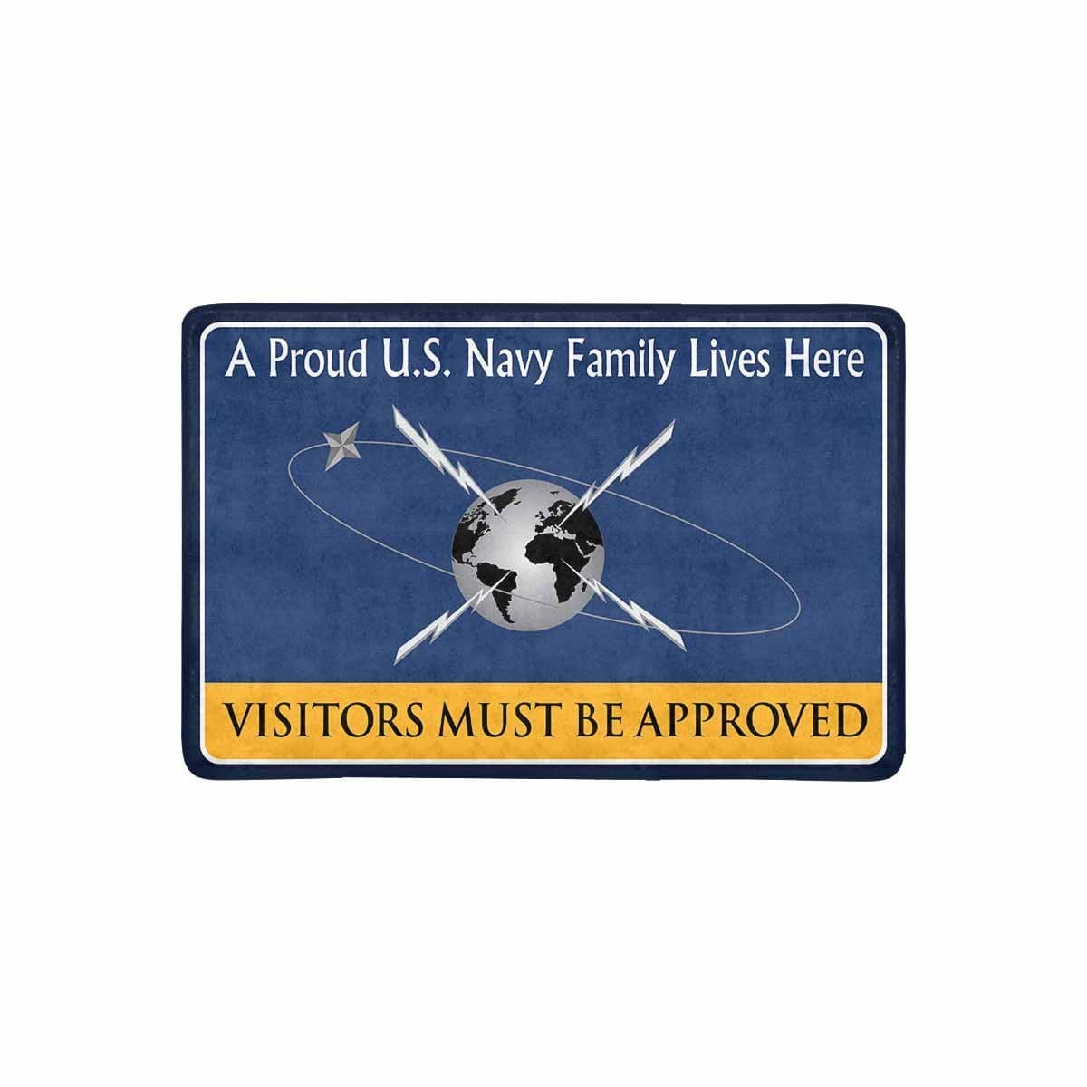 Navy Mass Communications Specialist Navy MC Family Doormat - Visitors must be approved (23,6 inches x 15,7 inches)-Doormat-Navy-Rate-Veterans Nation