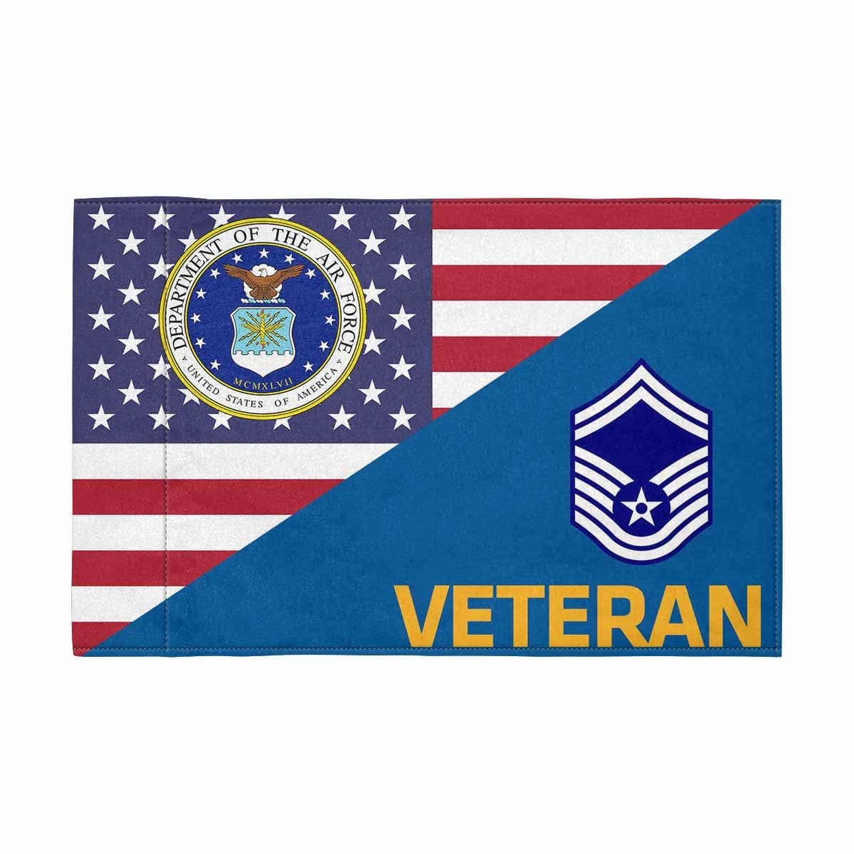 US Air Force E-8 SMSgt Veteran Motorcycle Flag 9" x 6" Twin-Side Printing D01-MotorcycleFlag-USAF-Veterans Nation