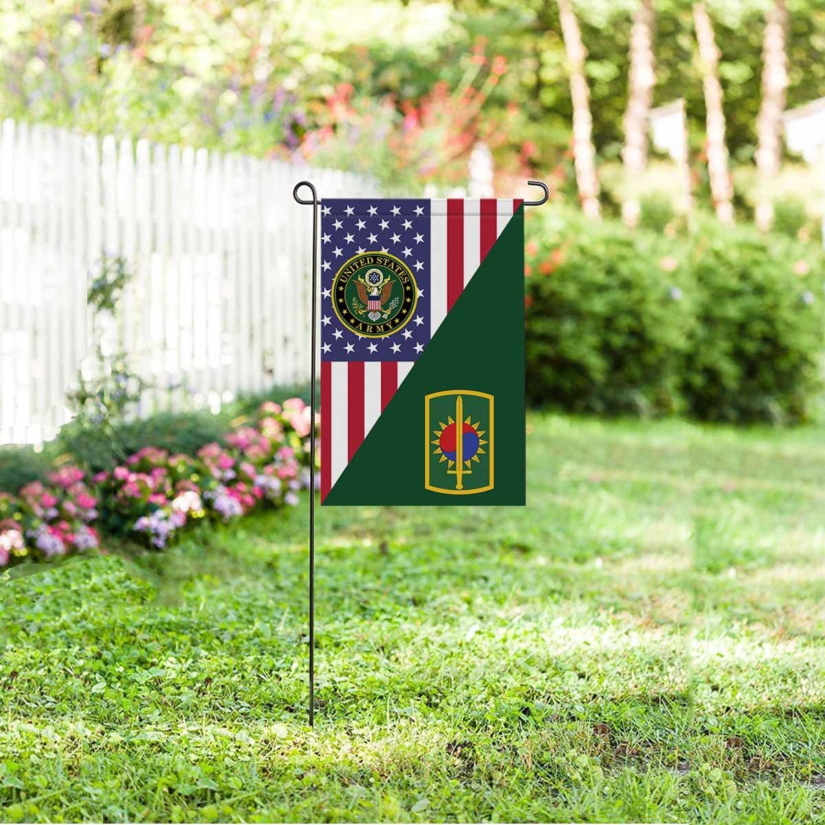 US ARMY 8TH MILITARY POLICE BRIGADE Garden Flag/Yard Flag 12 inches x 18 inches Twin-Side Printing-GDFlag-Army-CSIB-Veterans Nation