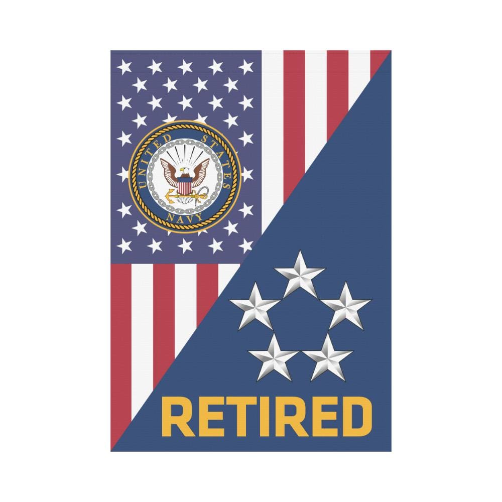 US Navy O-11 Fleet Admiral O11 FADM Flag Officer Retired House Flag 28 inches x 40 inches Twin-Side Printing-HouseFlag-Navy-Officer-Veterans Nation