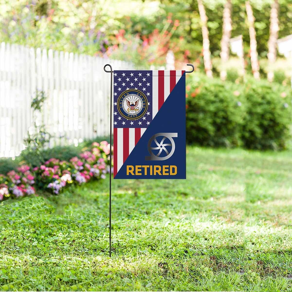 US Navy Gas Turbine Systems Technician Navy GS Retired Garden Flag/Yard Flag 12 inches x 18 inches Twin-Side Printing-GDFlag-Navy-Rate-Veterans Nation