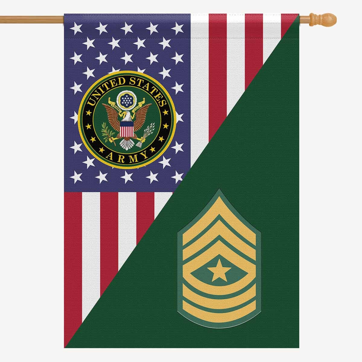 US Army E-9 Sergeant Major E9 SGM House Flag 28 Inch x 40 Inch 2-Side Printing-HouseFlag-Army-Ranks-Veterans Nation