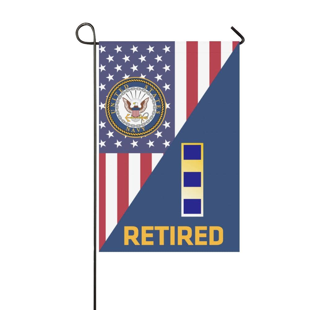 US Navy W-2 Chief Warrant Officer 2 W2 CW2 Retired Garden Flag/Yard Flag 12 inches x 18 inches Twin-Side Printing-GDFlag-Navy-Officer-Veterans Nation