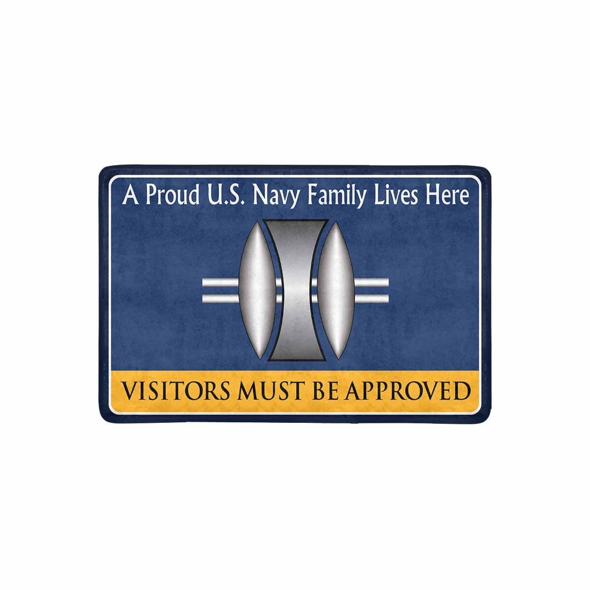 Navy Opticalman Navy OM Family Doormat - Visitors must be approved (23,6 inches x 15,7 inches)-Doormat-Navy-Rate-Veterans Nation