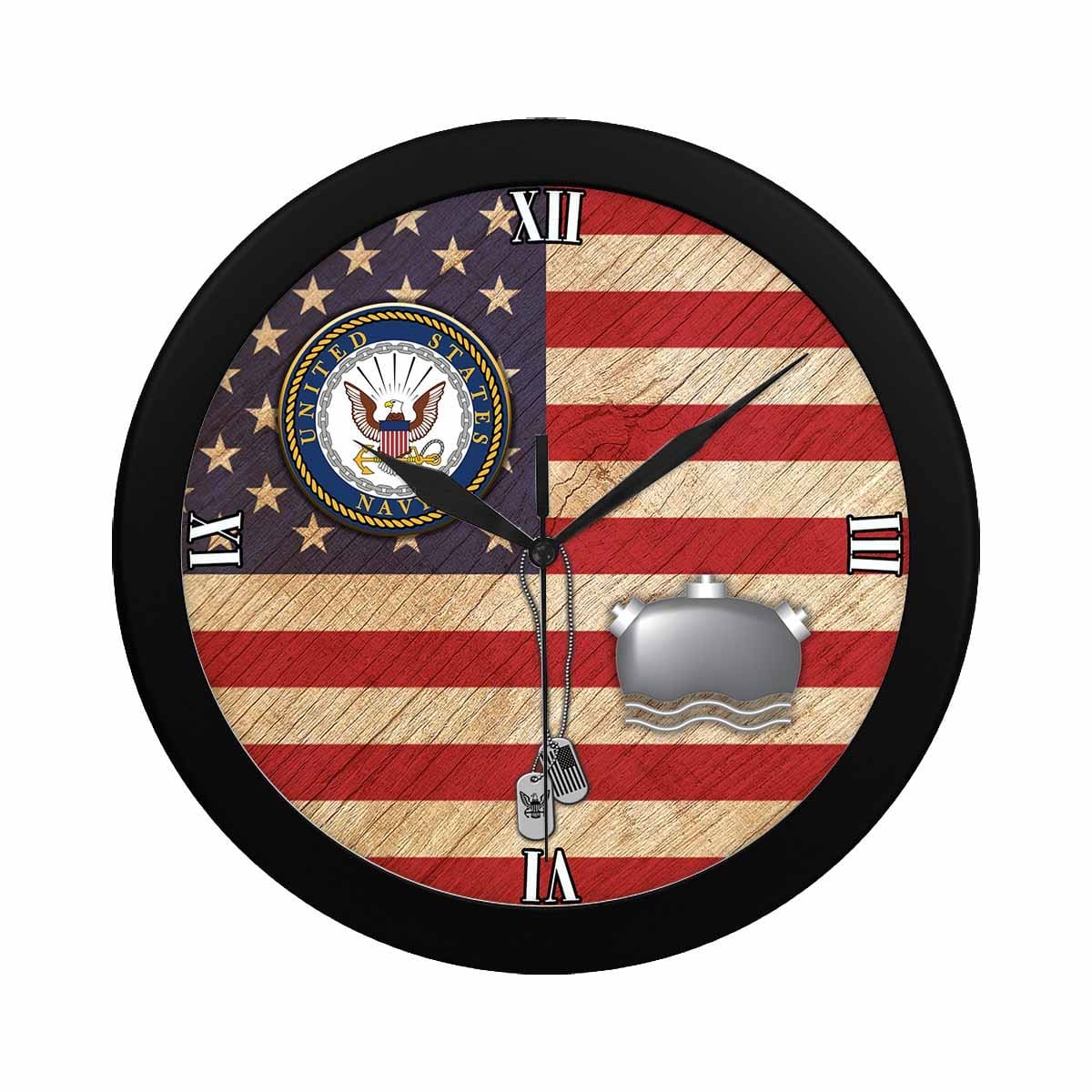 US Navy Mineman Navy MN Wall Clock-WallClocks-Navy-Rate-Veterans Nation