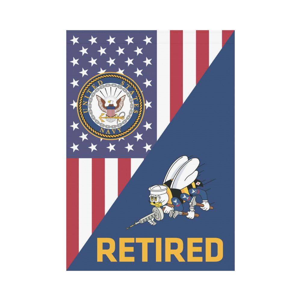 US Navy Seabees Retired House Flag 28 inches x 40 inches Twin-Side Printing-HouseFlag-Navy-Collar-Veterans Nation