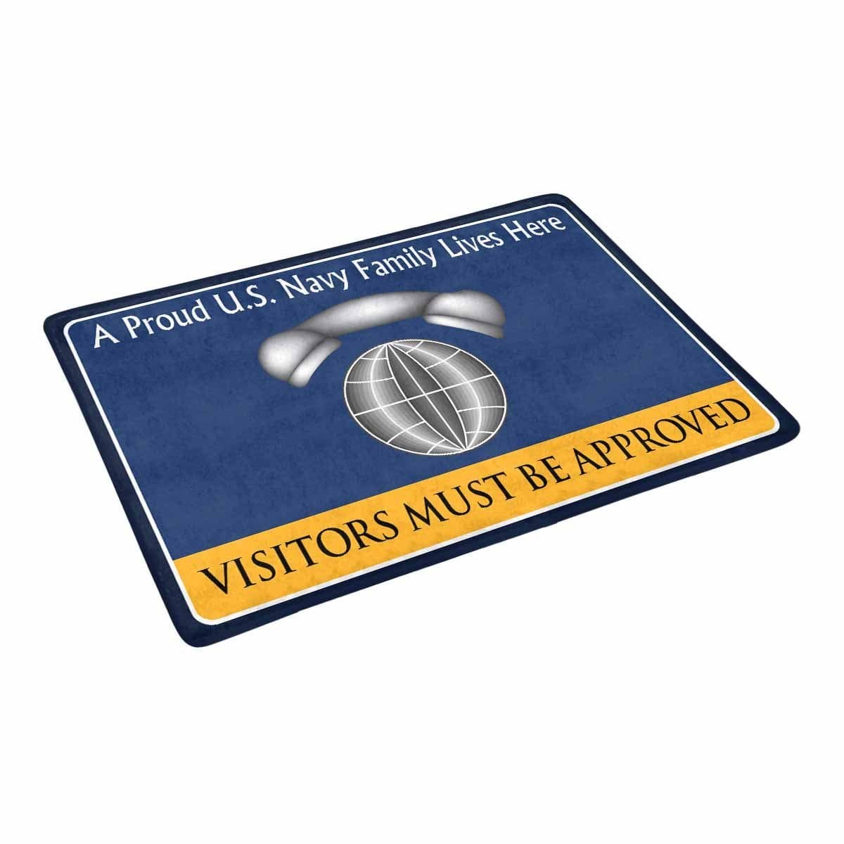 Navy Interior Communications Electrician Navy IC Family Doormat - Visitors must be approved (23,6 inches x 15,7 inches)-Doormat-Navy-Rate-Veterans Nation