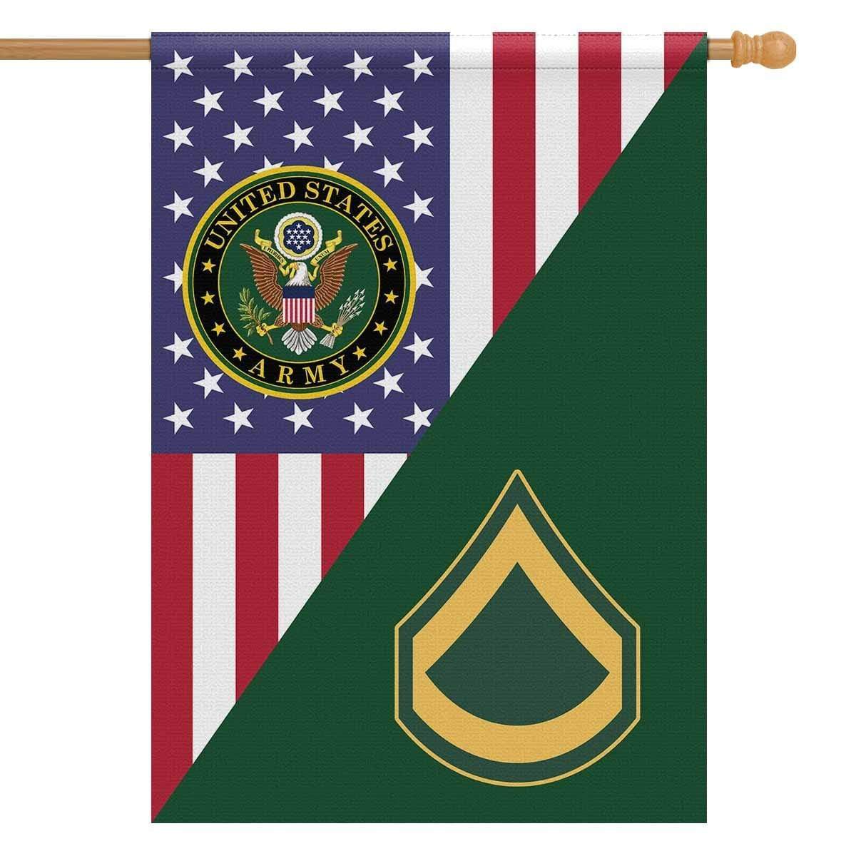 US Army Insignia With America Flag House Flag 28 Inch x 40 Inch Twin-Side Printing-HouseFlag-Army-Veterans Nation