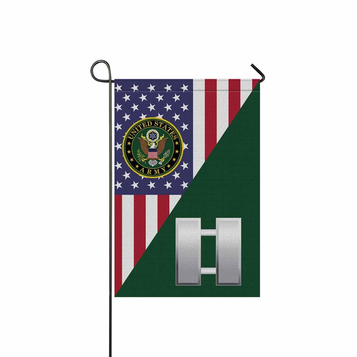 US Army O-3 Captain O3 CPT Commissioned Officer Garden Flag/Yard Flag 12 Inch x 18 Inch Twin-Side Printing-GDFlag-Army-Ranks-Veterans Nation