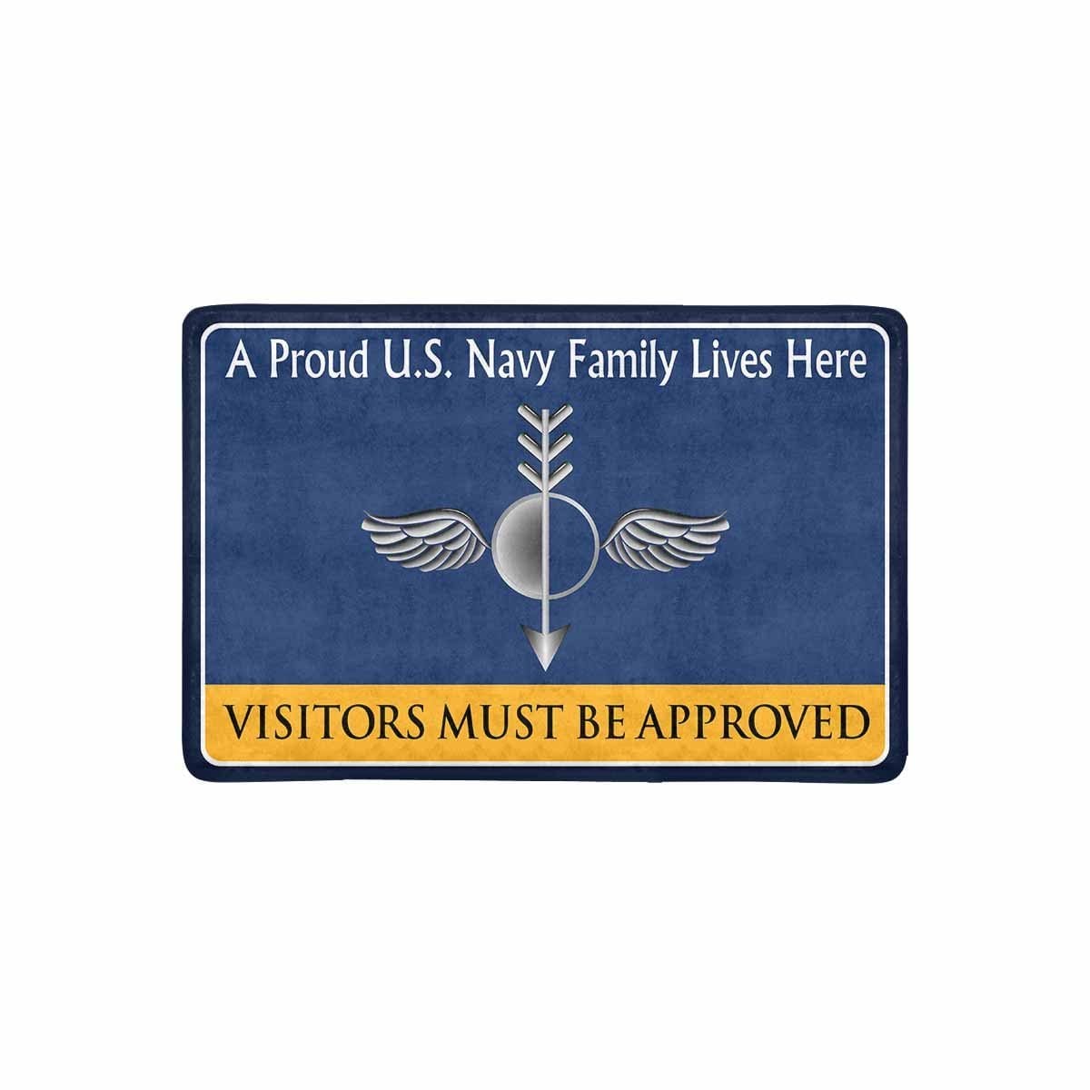 Navy Aerographers Mate Navy AG Family Doormat - Visitors must be approved (23,6 inches x 15,7 inches)-Doormat-Navy-Rate-Veterans Nation