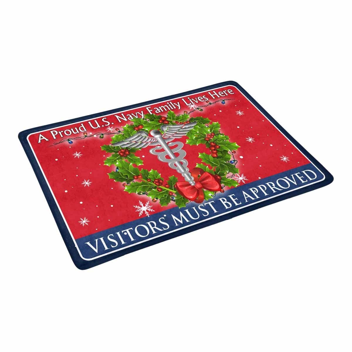 U.S Navy Hospital Corpsman Navy HM - Visitors must be approved - Christmas Doormat-Doormat-Navy-Rate-Veterans Nation