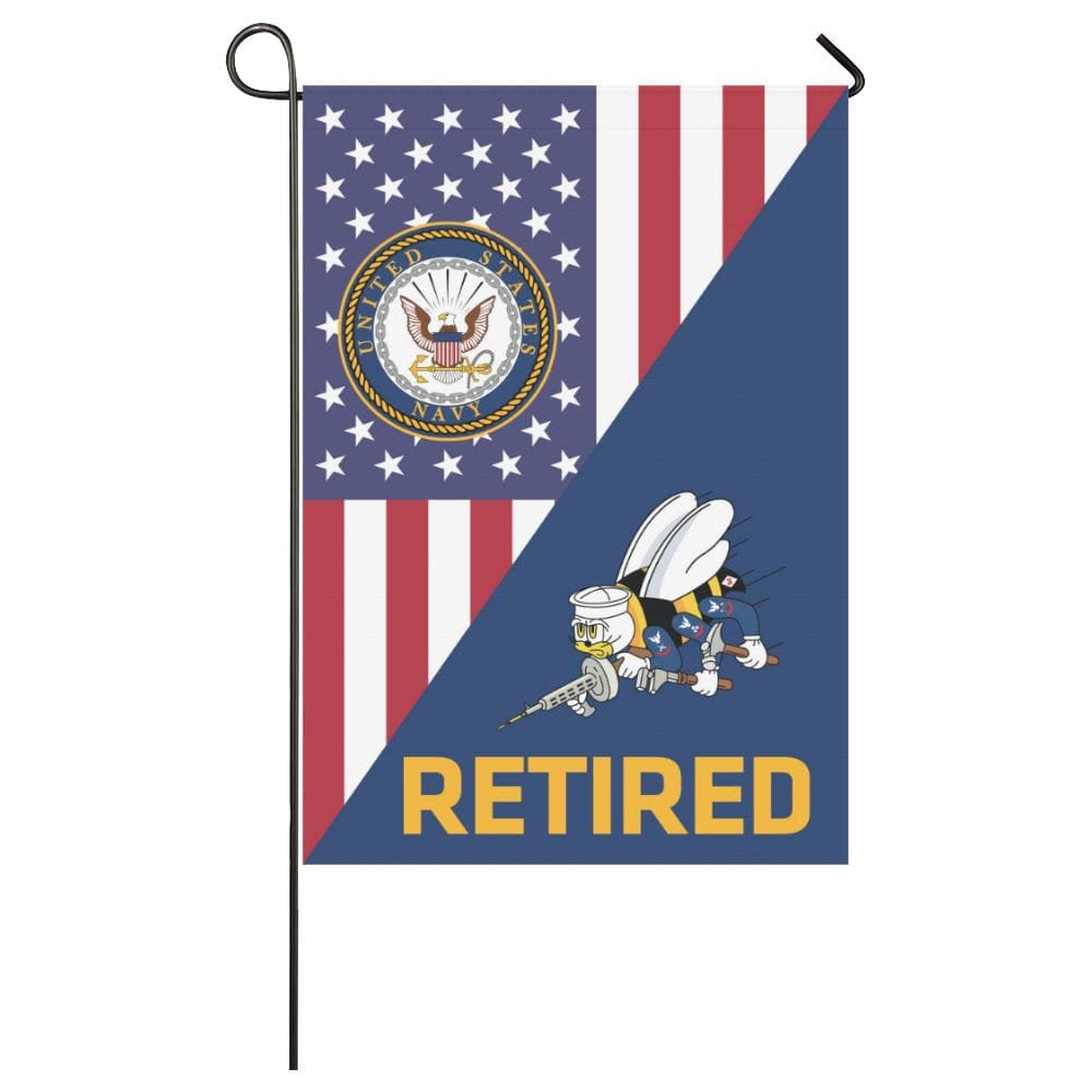 US Navy Seabees Retired House Flag 28 inches x 40 inches Twin-Side Printing-HouseFlag-Navy-Collar-Veterans Nation