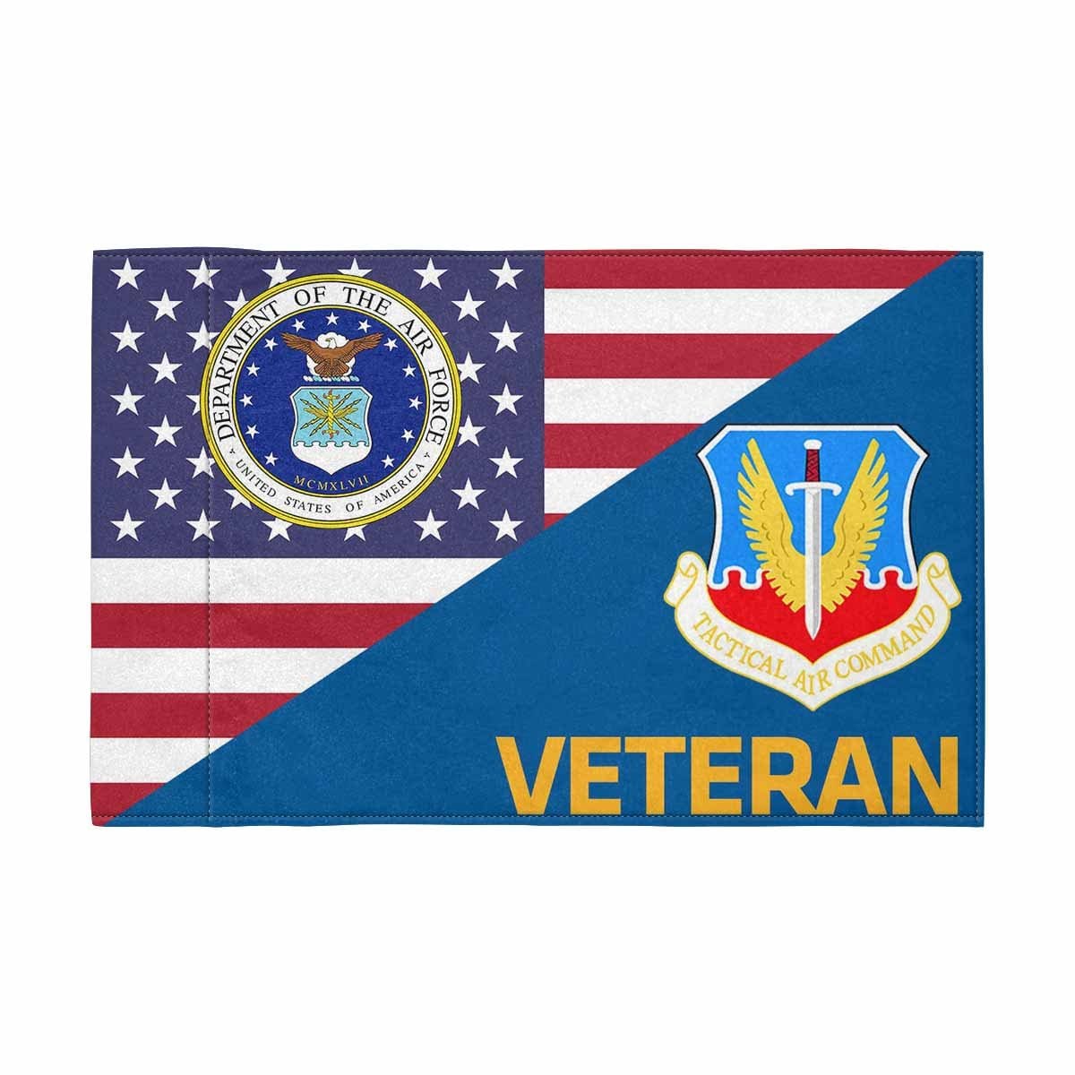 US Air Force Tactical Air Command Veteran Motorcycle Flag 9" x 6" Twin-Side Printing D01-MotorcycleFlag-USAF-Veterans Nation