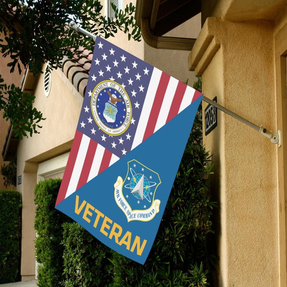 US Air Force Space Command Veteran House Flag 28 inches x 40 inches Twin-Side Printing-HouseFlag-USAF-Shield-Veterans Nation