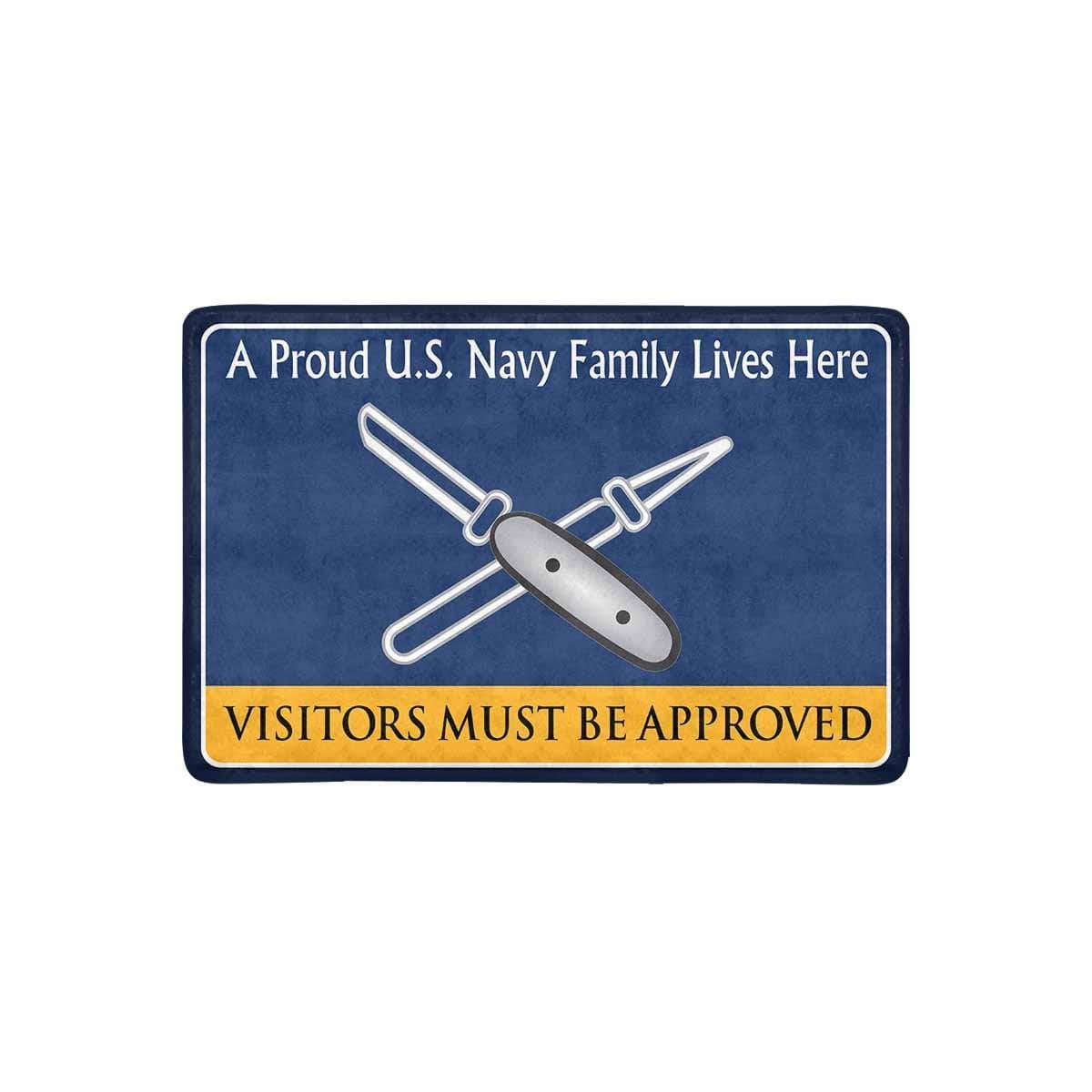 Navy Lithographer Navy LI Family Doormat - Visitors must be approved (23,6 inches x 15,7 inches)-Doormat-Navy-Rate-Veterans Nation