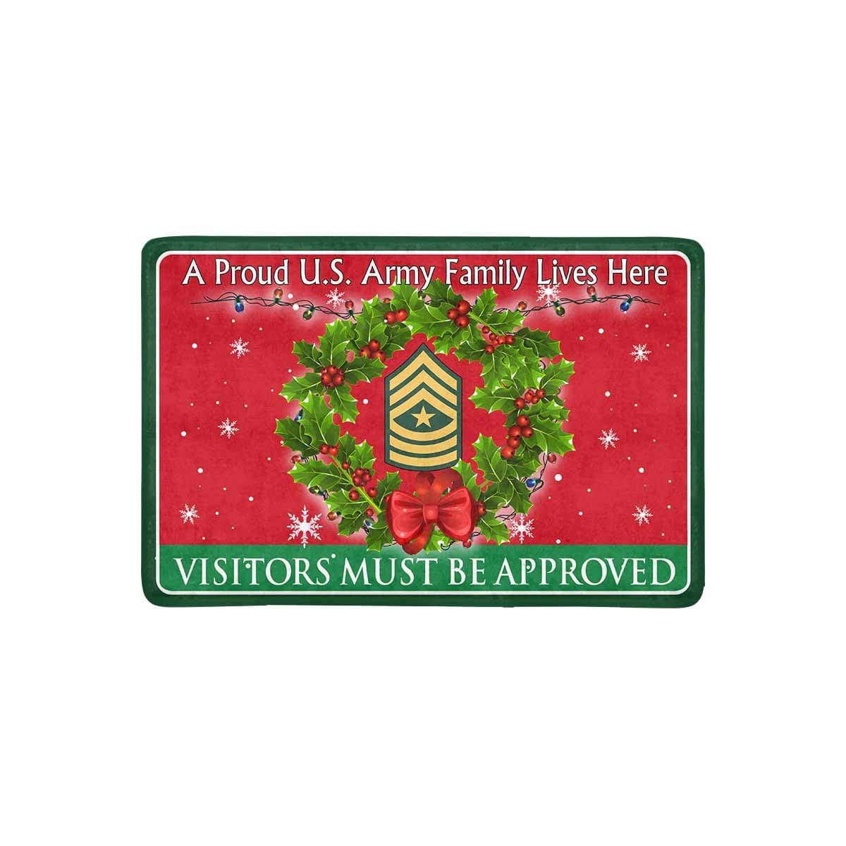 US Army E-9 Sergeant Major E9 SGM Noncommissioned Officer Ranks - Visitors must be approved Christmas Doormat-Doormat-Army-Ranks-Veterans Nation