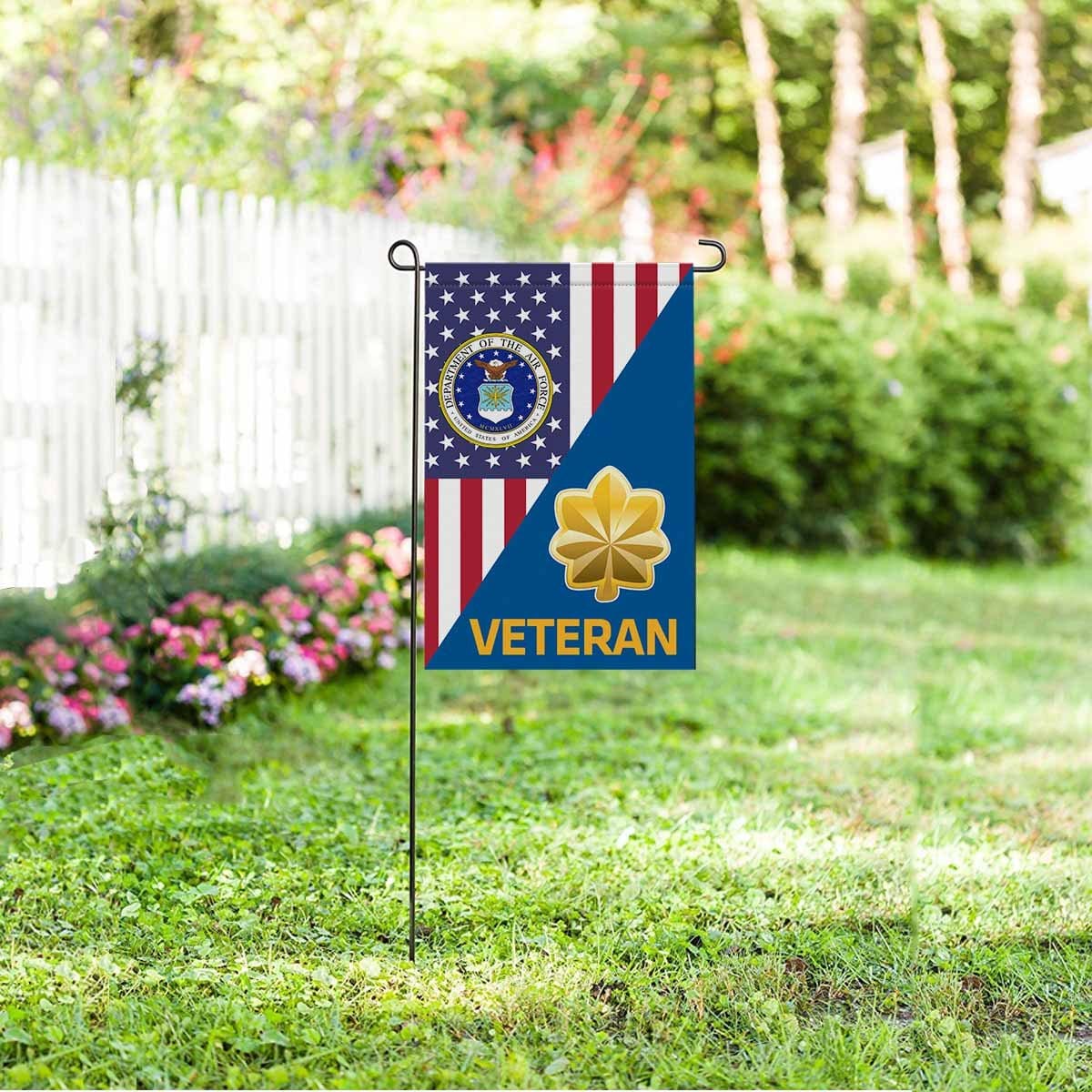 US Air Force O-4 Major Maj O4 Field Officer Veteran Garden Flag/Yard Flag 12 inches x 18 inches Twin-Side Printing-GDFlag-USAF-Ranks-Veterans Nation