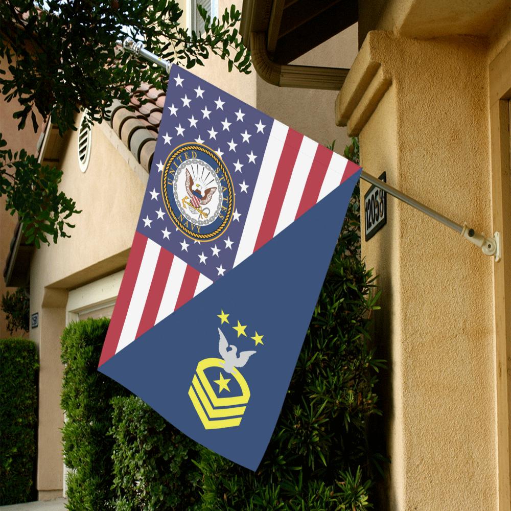 US Navy E-9 Master Chief Petty Officer Of The Navy E9 MCPON Collar Device House Flag 28 inches x 40 inches Twin-Side Printing-HouseFlag-Navy-Collar-Veterans Nation