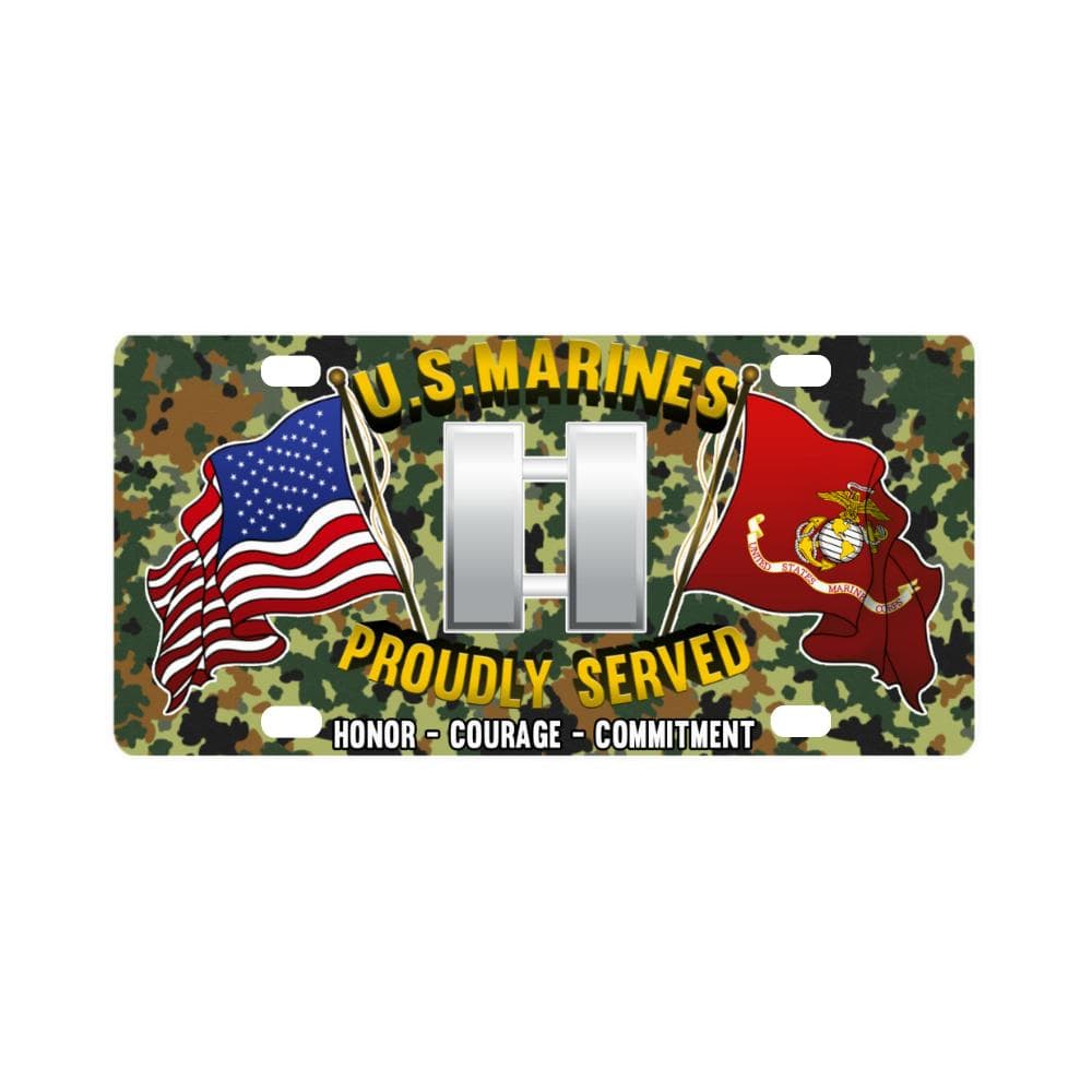 USMC O-3 Captain O3 Capt USMC O3 Commissioned Offi Classic License Plate-LicensePlate-USMC-Ranks-Veterans Nation