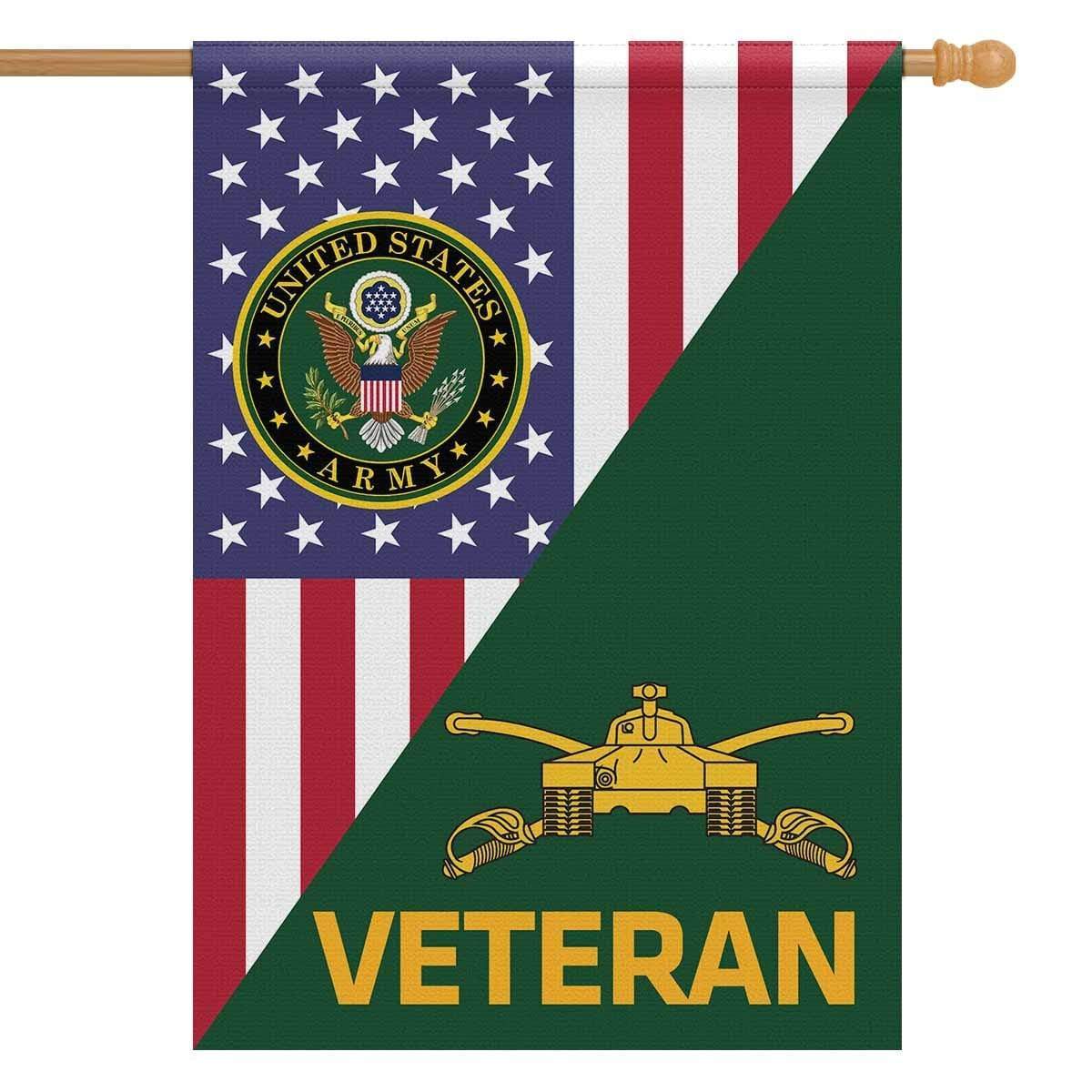 US Army Veteran Insignia With America Flag House Flag 28 Inch x 40 Inch Twin-Side Printing-HouseFlag-Army-Veterans Nation