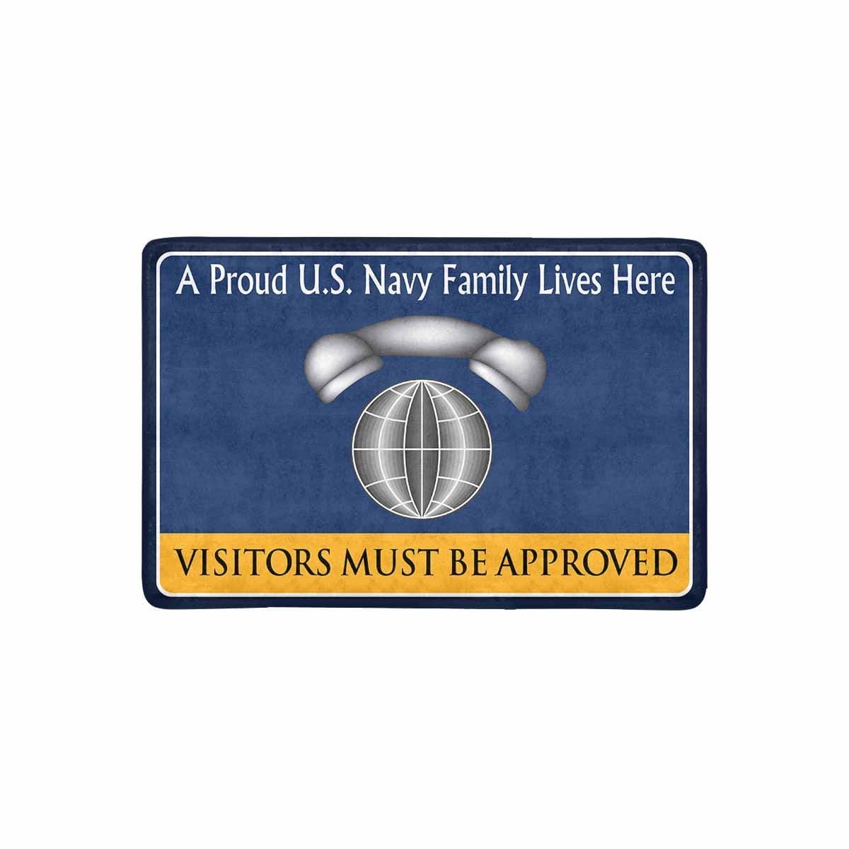 Navy Interior Communications Electrician Navy IC Family Doormat - Visitors must be approved (23,6 inches x 15,7 inches)-Doormat-Navy-Rate-Veterans Nation