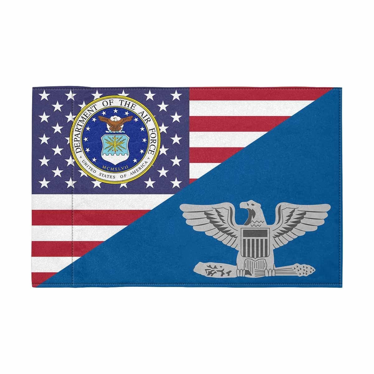 US Air Force O-6 Motorcycle Flag 9" x 6" Twin-Side Printing D01-MotorcycleFlag-USAF-Veterans Nation