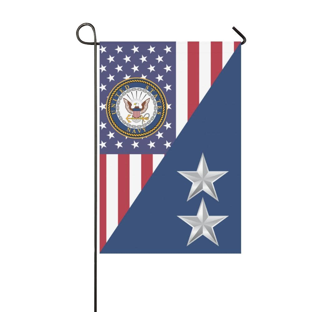 US Navy O-8 Rear Admiral O8 RADM Flag Officer Garden Flag/Yard Flag 12 inches x 18 inches Twin-Side Printing-GDFlag-Navy-Officer-Veterans Nation