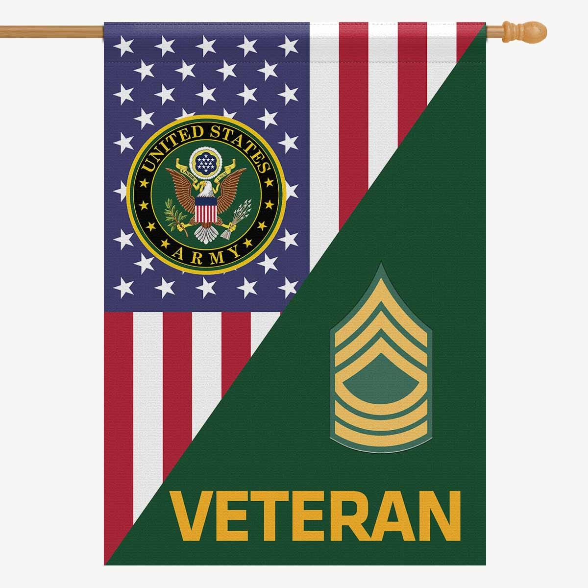 US Army E-8 Master Sergeant E8 MSG Veteran House Flag 28 Inch x 40 Inch 2-Side Printing-HouseFlag-Army-Ranks-Veterans Nation