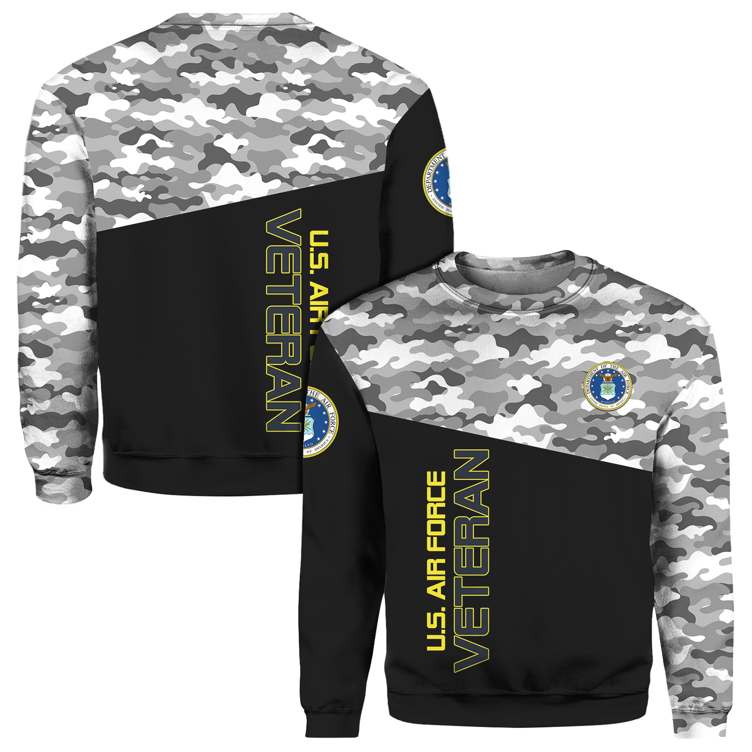 US Military Camo Uniform 3D All Over Prints Crewneck Sweatshirt-Full Printed Apparel-Veterans Nation